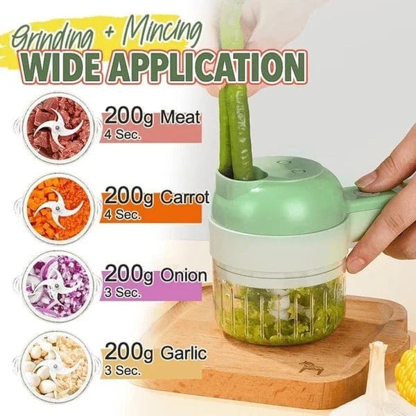 4 in 1 Portable Electric Vegetable Cutter Set