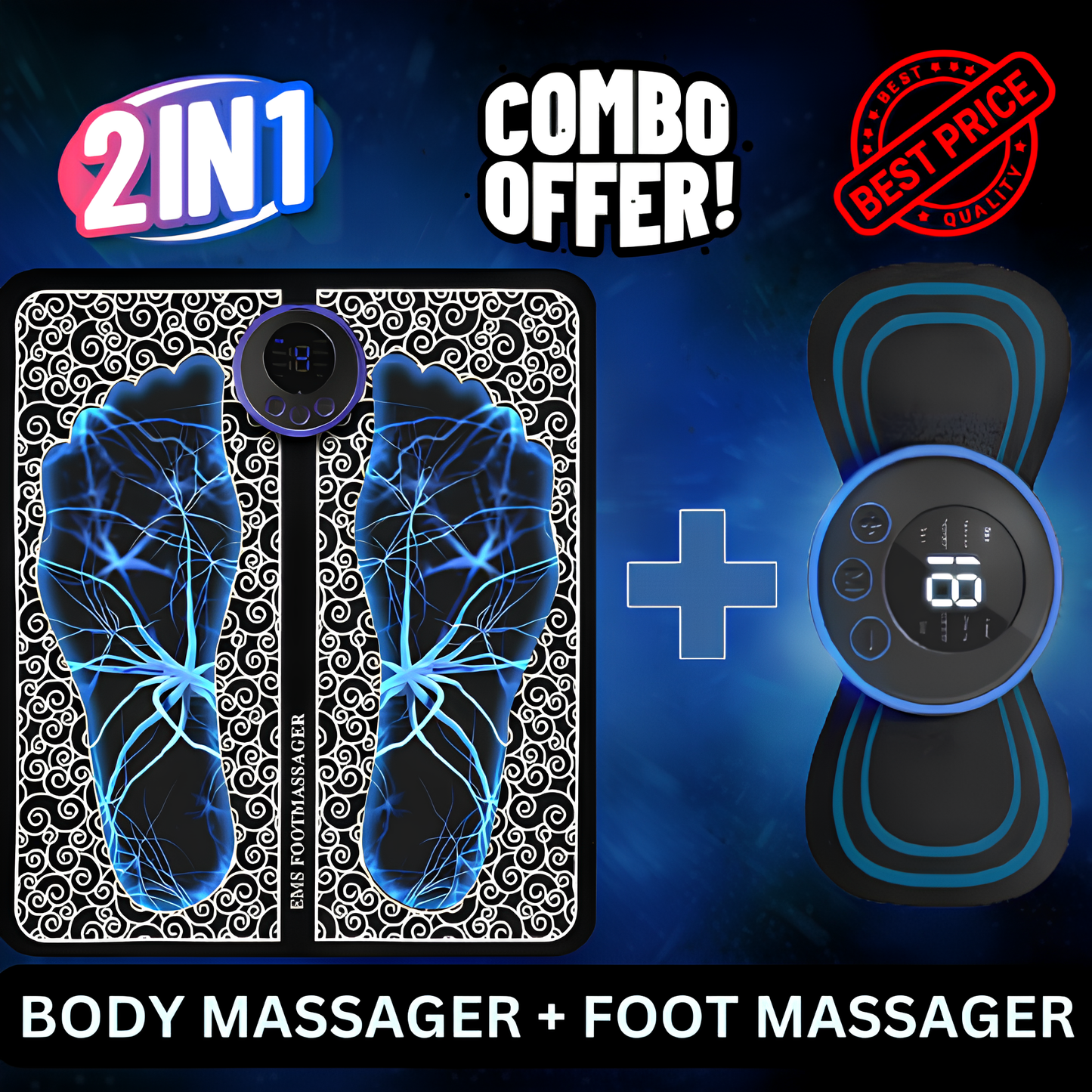 2 IN 1 EMS FOOT AND NECK MASSAGER COMBO