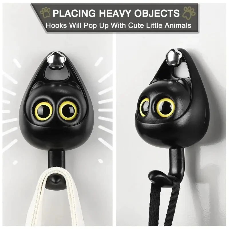 Cute Cat Wink Wall Hooks