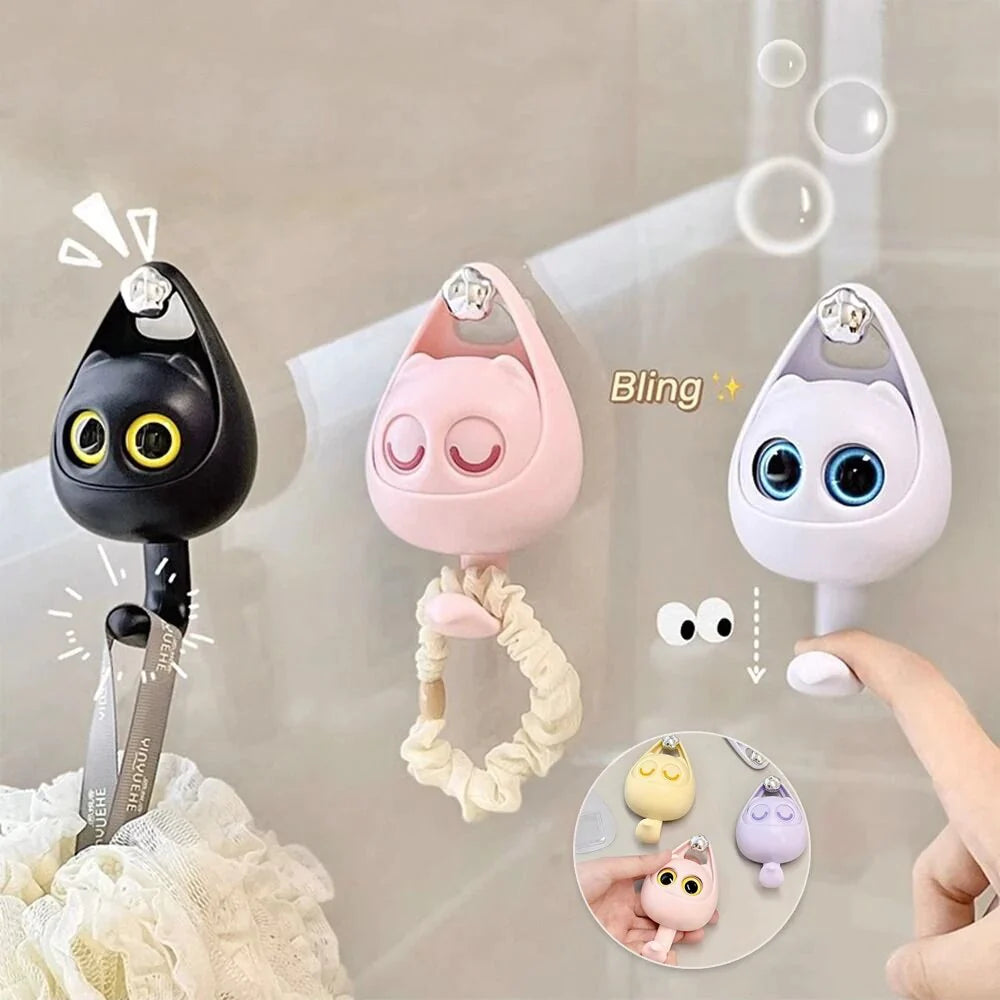 Cute Cat Wink Wall Hooks