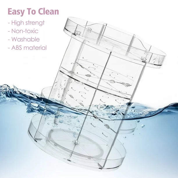 Clear Transparent Large 360 Degree Rotation Cosmetic Storage Box 360 Rotating Makeup Organizer