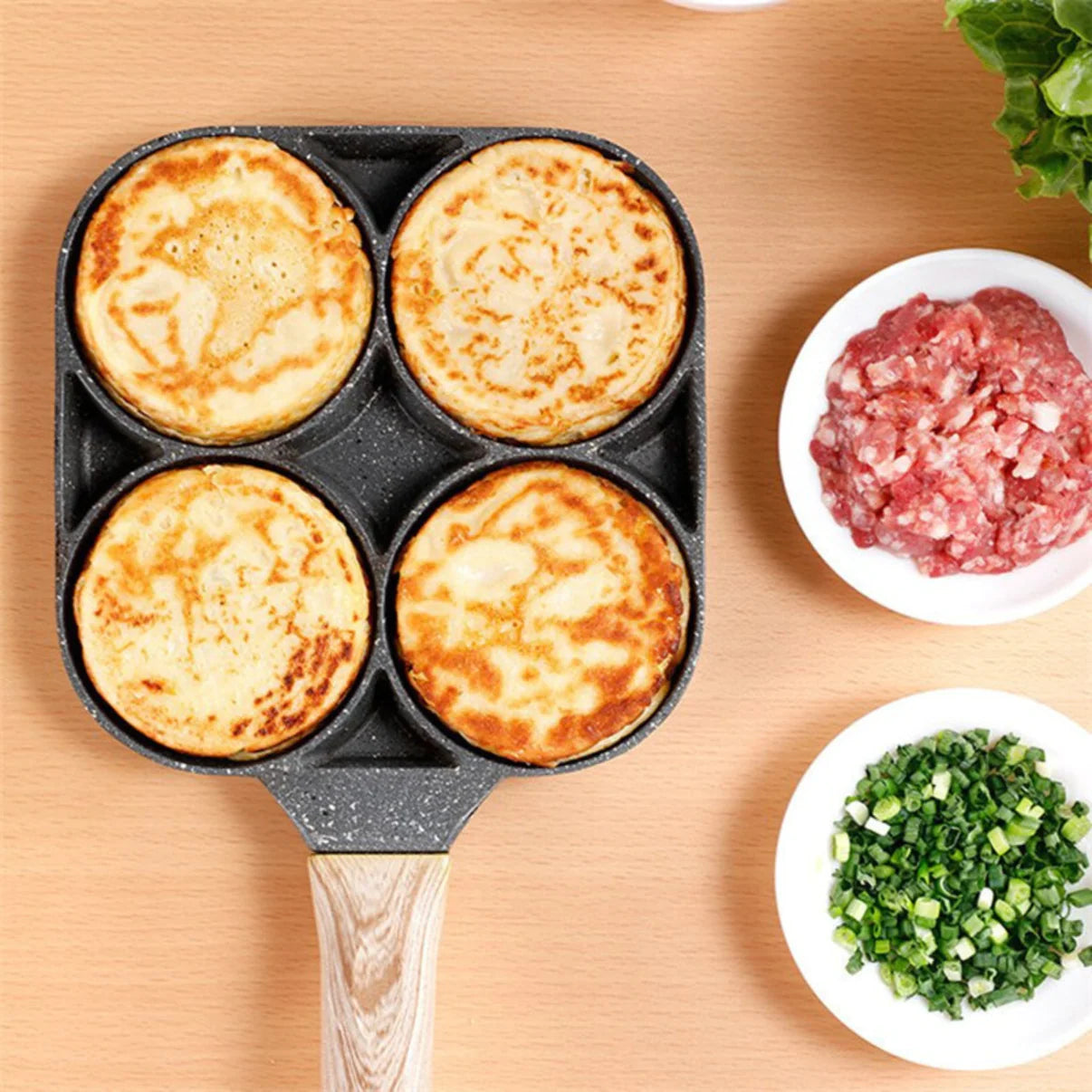 4 Hole Non-Stick Frying Pan