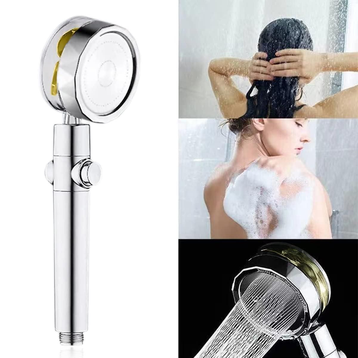 Pressurized Shower Head 4 in1 Adjustable High Pressure Shower One-key Stop Water Massage