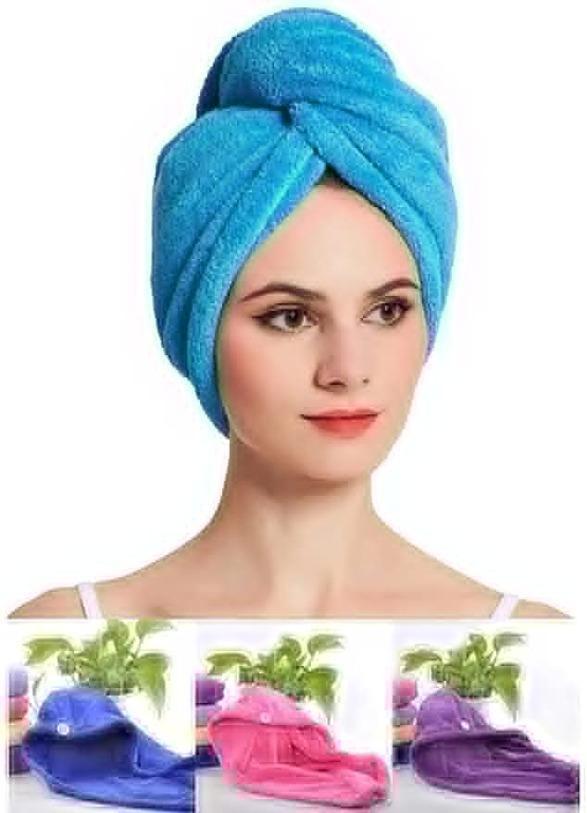 Hair Towel Wrap Absorbent Towel Hair-Drying Bathrobe Magic Hair Warp Towel Super Quick-Drying Multicolor-Combo