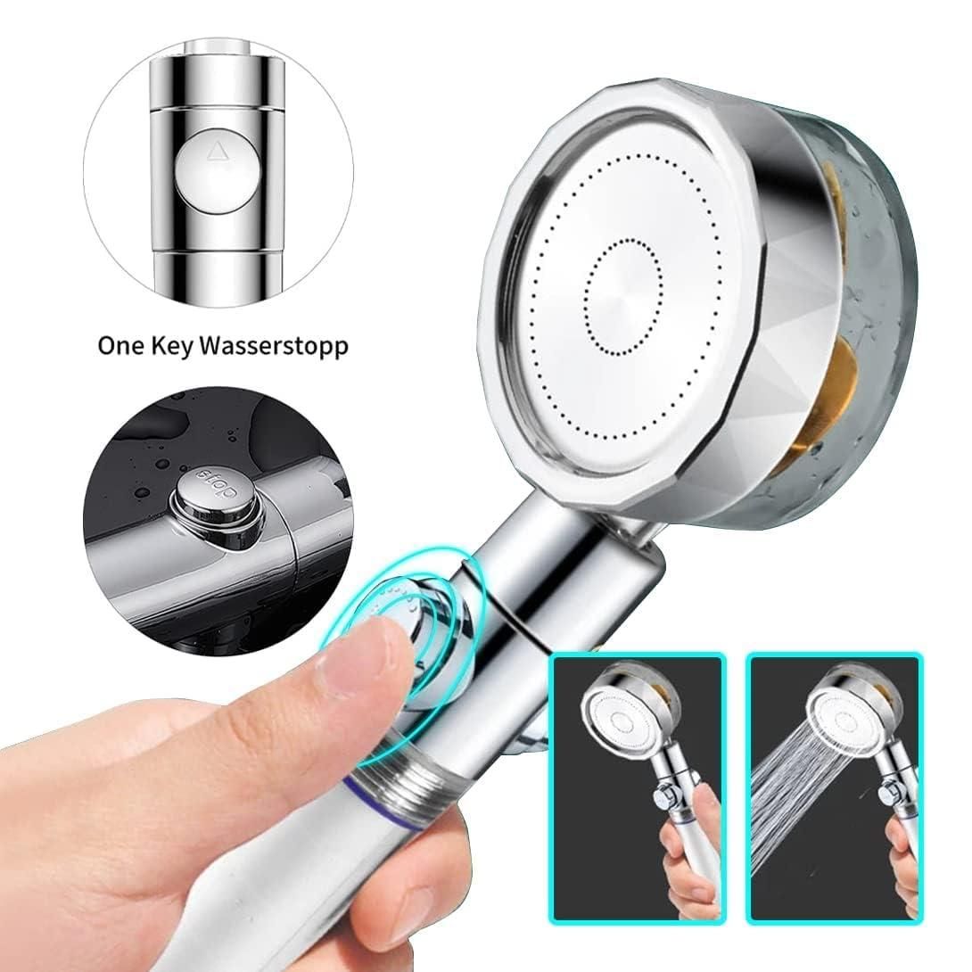 Pressurized Shower Head 4 in1 Adjustable High Pressure Shower One-key Stop Water Massage