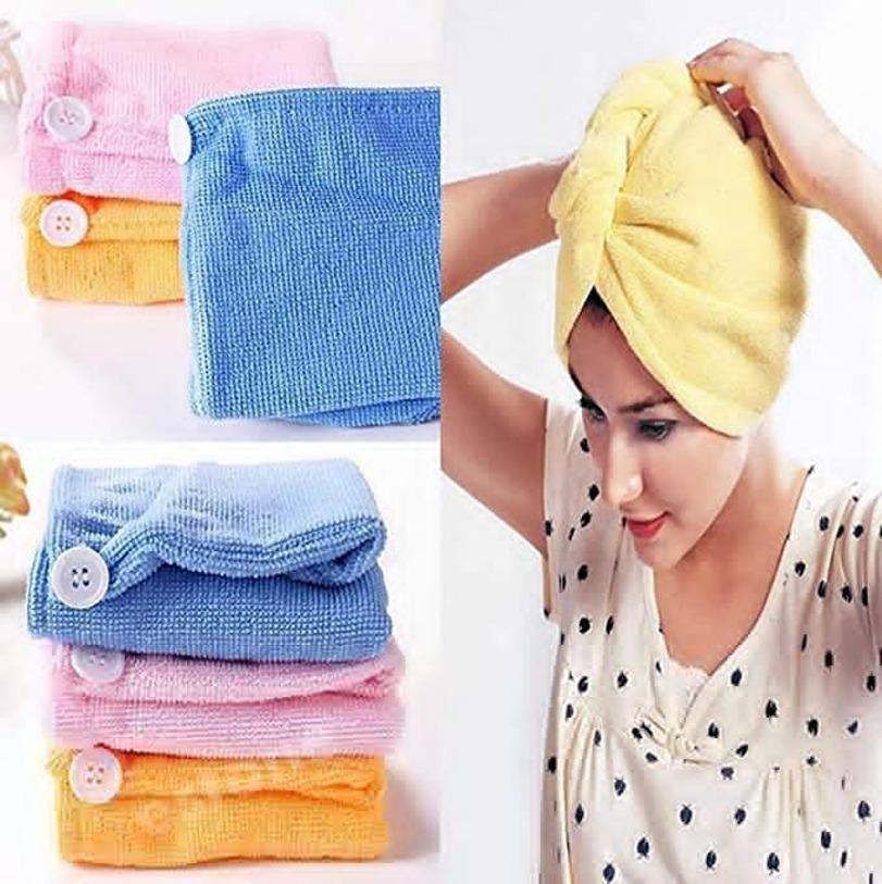 Hair Towel Wrap Absorbent Towel Hair-Drying Bathrobe Magic Hair Warp Towel Super Quick-Drying Multicolor-Combo