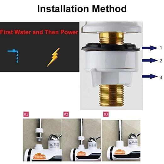 Electric Hot Water Heater Faucet Kitchen And Bathroom Heating Dispenser Tap Digital Temperature With Display