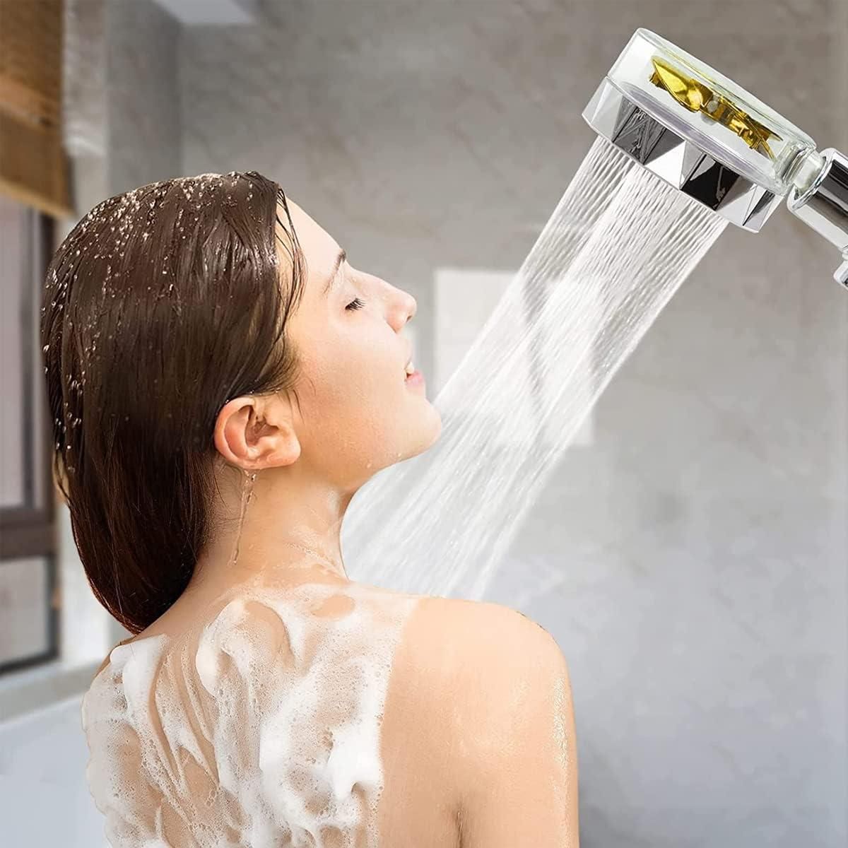 Pressurized Shower Head 4 in1 Adjustable High Pressure Shower One-key Stop Water Massage